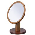 thumbnail image 1 of Miroir Rond en Noyer de 9,5 Po sur un Socle, 1 of 1