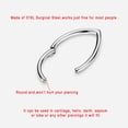 thumbnail image 3 of 16g Surgical Steel Teardrop Septum Hoop Hinged Septum Rings for Women 16 Gauge Silver Septum Jewelry 10mm Septum Ring, 3 of 5
