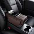 thumbnail image 1 of Multifunctional PU Leather Car Armrest Storage Box & Organizer, Height Increasing Console Pad with Cup Holder, Paper Towel Dispenser, Side Pockets for Vehicle Interior, 1 of 8