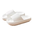 thumbnail image 2 of Zapatillas de baño de 4 cm de grosor, suela suave, textura antideslizante, de plástico EVA, ligeras, para ducha, color blanco, talla 38 a 39, 2 of 12
