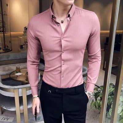 Fancy Fabulous Fashionable Peach Cotton Casual Shirt for Men