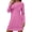 Pink, variant on Women Nightgown BWASD Comfy Breathable Long Sleeve Round Neck Pajama Nightwear Dress Soft Home Loungewear Sleep Shirt Casual Solid Color Sleepwear Daily Blue,L