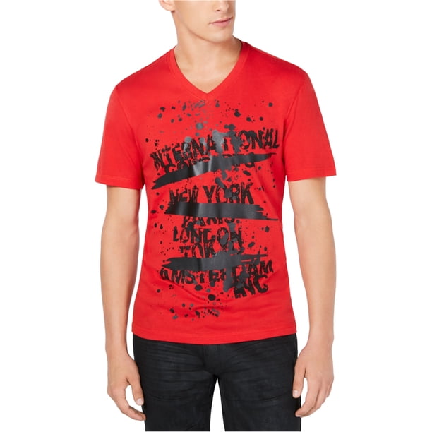 Camiseta estampada con cuello en V para hombre de INC, roja, grande