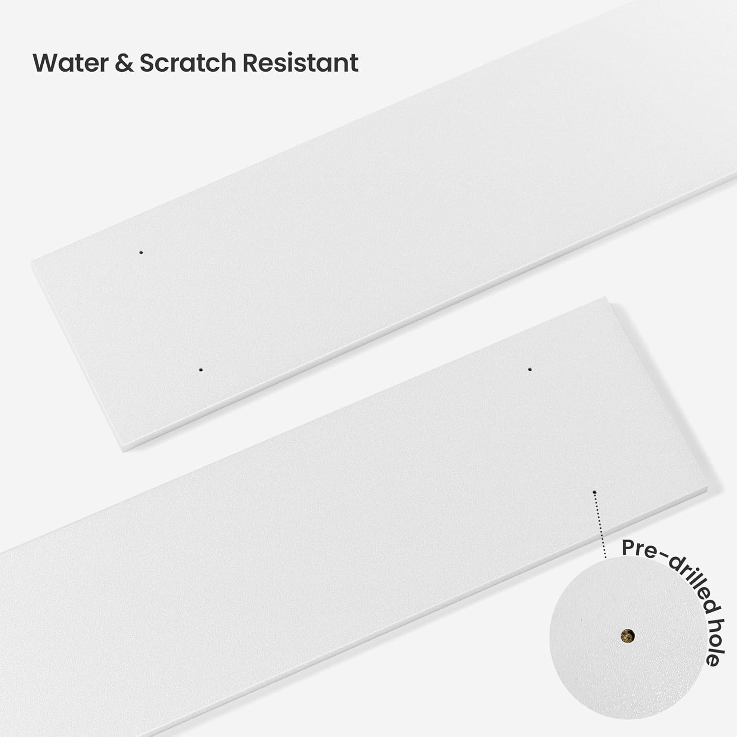 Floating Shelves, Long Wall Shelves Set of 2, 39.4 Inch Wall Mounted Shelves with Brackets for Bedroom, Living Room, Kitchen, Bathroom,White