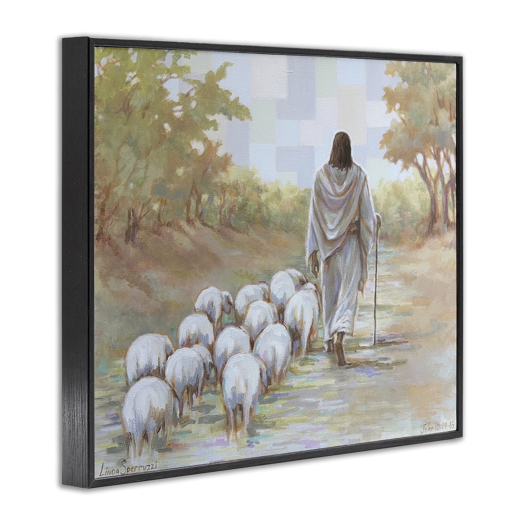 Stupell Industries Lead On Good Shepherd Black Framed Giclee Art, design by Linda Sperruzzi