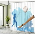 thumbnail image 5 of Ambesonne Sports Shower Curtain, Baseball Sport Cartoon, 69"Wx84"L, Blue and White, 5 of 5