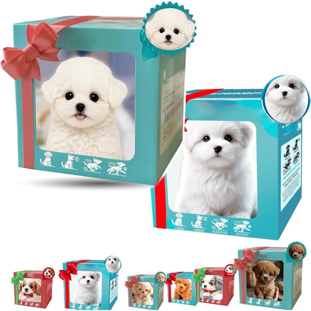 Nicoo Chiot Robot, Chien Robot Nicoo, Chien Robot, Chiot Robot Réaliste, Robot Dog pour Adultes, Marche, Aboiements, Queue Qui Remue (D-2 Pcs)