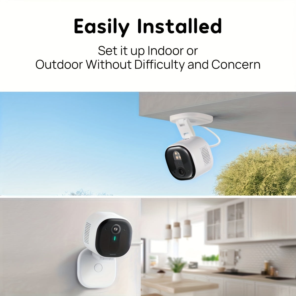 Wired 2K Wi-Fi Security Camera with Color Night Vision, AI Human/Pet Detection, Two-Way Audio, Cloud & 128G SD Card Storage for Indoor Home Use
