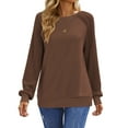 thumbnail image 3 of UVN Sweatshirts for Women Crewneck Cable Knit Sleeve Sweaters Casual Fall Tunic Tops, 3 of 9