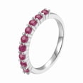 thumbnail image 2 of Ruby Half Eternity Ring for Women in Ring Size 5, 6, 7, 8 Girlfriend Valentines Day Gift Stacking Ring Perfect for Pairing Jewelry, 2 of 9