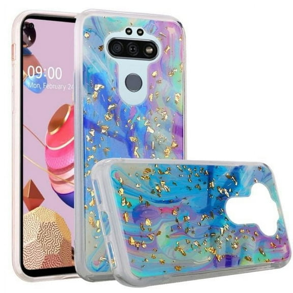 GSA Gold Flake Marble Candy Case for LG Aristo 5 - Colorful Galaxy