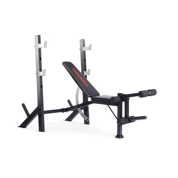 Weider Legacy Adjustable Olympic Bench and Rack with Leg Developer, 510 Lb. Weight Limit