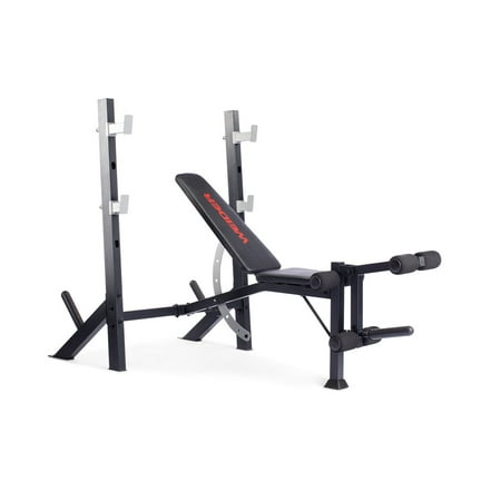 Weider Legacy Olympic Workout Bench and Rack with Integrated Leg Developer
