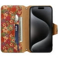 thumbnail image 5 of for Samsung A32 (5G) Cork Wood Phone Case Wallet, Retro Floral Folio Flip Book Cover Magneitc Closure, ID Credit Card Holder Coin Cash Slot, Kickstand Support (Colorful Sunflower Rose Floral), 5 of 6