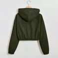 thumbnail image 7 of Atogsazn Womens Fleece Lined Cropped Jacket Zip Up Sherpa Long Sleeve Hooded Coat Winter Warm Clothing Tops 02-Green XL Fashion, 7 of 7