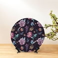 thumbnail image 6 of Wukai Roses Flowers Print Decorative Plate for Display,Bone China Decorative Plate, Ceramic Dinner Plate with Stand, Vertical Ceramic Plate-6in, 6 of 6
