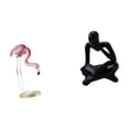 thumbnail image 6 of CoudarTitie Resin Statue Flamingo Sculpture Abstract Reader Figurine Human Figurine Decor Embossed Pattern Suitable for Office Shelf Home Garden Living Room Bedro, 6 of 8