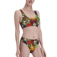 thumbnail image 2 of Daiia Begetable printed 2 piece Swimsuit Bikinis for Women High Waisted Racerback Bathing Suits Summer Tummy Control Scoop Neck Swimwear-Small, 2 of 8