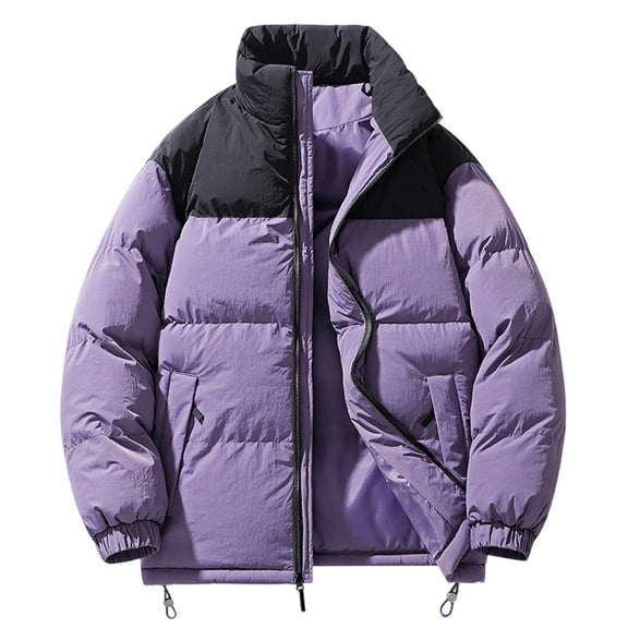 YABCSAZ Men's Down Jacket Winter Warm Thicken Puffer Coats Zip Up Water Resistant Windproof Casual Insulated Long Jacket
