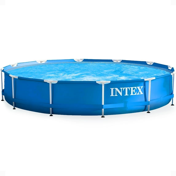 Open Box Intex 12 Foot x 30 Inches Metal Frame Pool, Pump Not Included