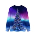 thumbnail image 4 of TWZH Women Christmas Tree 3D Print Crew Neck Gradient Sweatshirt Top, 4 of 7
