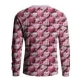 thumbnail image 3 of Fgvctg Valentine's Day Mens Sweater Ribbed Knit Crewneck Sweater Love Heart Print Fashion Pullover Slim Fit Long Sleeve Sweaters Lightweight Spring Blouse Light pink L, 3 of 5