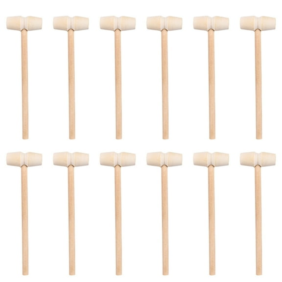 KALLORY Small Hammers For Children Wooden 40Pcs 5.5x1.65x0.75in