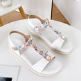thumbnail image 4 of Vedolay Women's Shoes Women's Open Toe Ankle Strap Glitter Low Wedge Sandals,White 8.50, 4 of 5