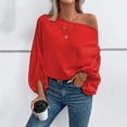 thumbnail image 4 of Long Sleeve Shirts for Women, Off The Shoulder Blouses for Women Long Length Sleeve Tops Dressy Casual Blouse, 4 of 7