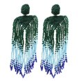 thumbnail image 1 of Moda mujer dama niña cuentas borla colgante pendientes decoración joyería accesorio (verde azul), 1 of 2