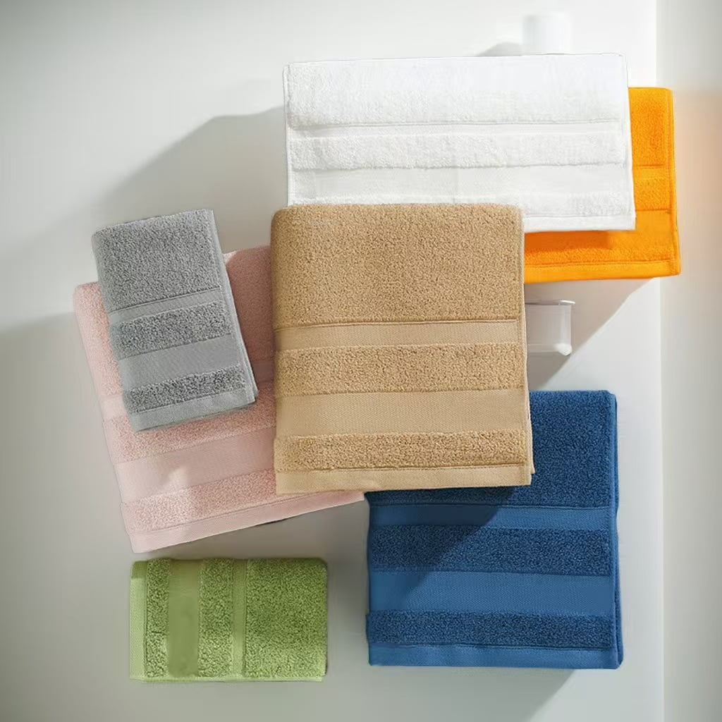 Namzi 6 Pcs Soft Washcloths, white 74x34cm - Cotton Bathroom Face Towels, Absorbent Wash Cloths for Face and Body .