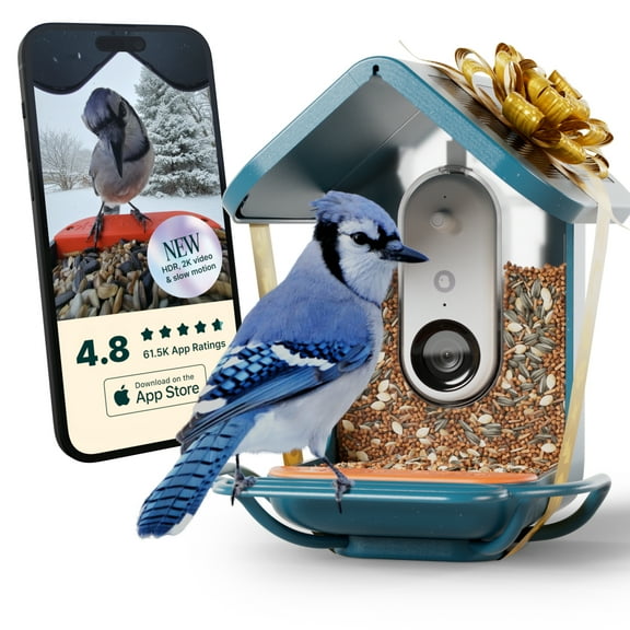 Birdbuddy Durable & Weatherproof Pro Solar Bird Feeder with Outdoor Bird Perch Extender
