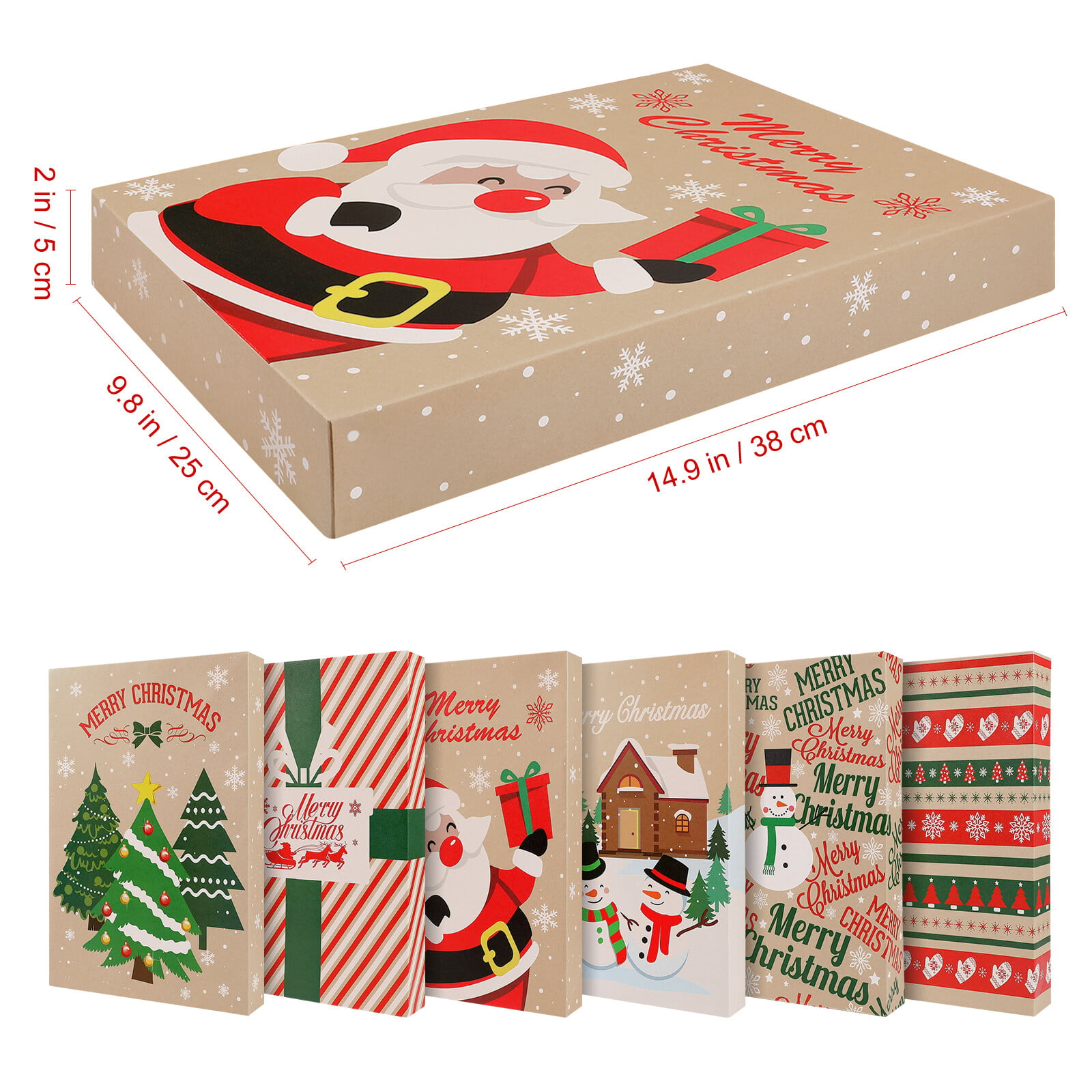 Yeaqee 50 Pcs Assorted Christmas Shirt Boxes Kraft Christmas Gift