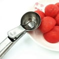 thumbnail image 3 of SUPERHOMUSE 7-Inch Stainless Steel Ice Cream Scoop Cookie Dough Scooper with Trigger Spoon for WaterMelon, Frozen Yogurt-Sorbet, Jelly and Baking Digging Spherical Shape, 3 of 5