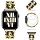 thumbnail image 2 of Gold Black Leather Gold Chain, Double Row Metal Strap for Women Compatible with Apple Watch Band 42mm 44mm 45mm, iWatch Series 8/7/6/5/4/3/2/1/SE Stainless Steel Strap ( 2022/2020), 2 of 5
