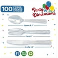 thumbnail image 2 of 300 Count Plastic Cutlery Combo Box, Disposable Clear Plastic Silverware Utensils Set, 100 Forks, 100 spoons, 100 knives, 2 of 4