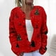 thumbnail image 1 of Cárdigan informal de punto estampado para mujer, con chaqueta abotonada y abrigo superior., 1 of 5