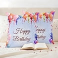 thumbnail image 2 of Outdoor Pillow Covers Pack of 2, Happy Birthday Words Waterproof Throw Pillowcase Cushion Cases, Watercolor Balloons Butterflies Decorative Pillow Cover for Couch Sofa Home Bed Patio, 2 of 9