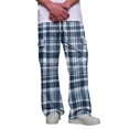 thumbnail image 2 of GrmtClth Adult Mens Cargo Pants Wide Leg Flannel Plaid Joggers Dual Side Cargo Pockets Elastic Waist Daily Lounge Pants Dark Blue 3XL, 2 of 8