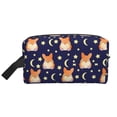 thumbnail image 2 of Uemuo Corgi Lying With Moons And Stars Pattern Portable Toiletry Bags with Handle, Waterproof travel Make up Bags for Women, Large Capacity Travel Cosmetic Bags, 2 of 9