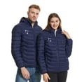 thumbnail image 2 of Cadancy Heated Coats for Women Men Long Sleeve 8 Heating Zones USB Rechargeable Washable Quilted Jackets Zip Up Print Detachable Hood Winter Jacket Loose Warm Winter Outerwear Coat, 2 of 6