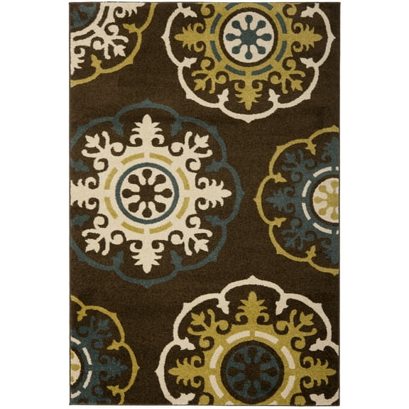 SAFAVIEH Newbury Collection NWB8699-2552 Brown / Green Rug