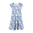 thumbnail image 5 of ATOGUTA Summer Dress for Girls Ruffle Sleeve Tiered Swings A-Line Cute Midi Casual Sundress Size 4T-13. Multicolor, 5 of 6