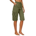 thumbnail image 6 of TRUBKH Shorts for Women with Pockets Shorts Casual Elastic Waist Womens Athletic Shorts Vacation Outfits Trendy Lounge Shorts Streetwear Running Shorts Straight Leg Running Shorts Comfy Green 2XL, 6 of 9