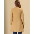 thumbnail image 4 of Abrigo largo elegante de invierno para mujer con cuello en V y un solo pecho Caqui L, 4 of 7