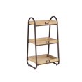 thumbnail image 1 of Linon Three Tiered Storage Stand in Rustic Brown Metal and Natural Wood, 1 of 12