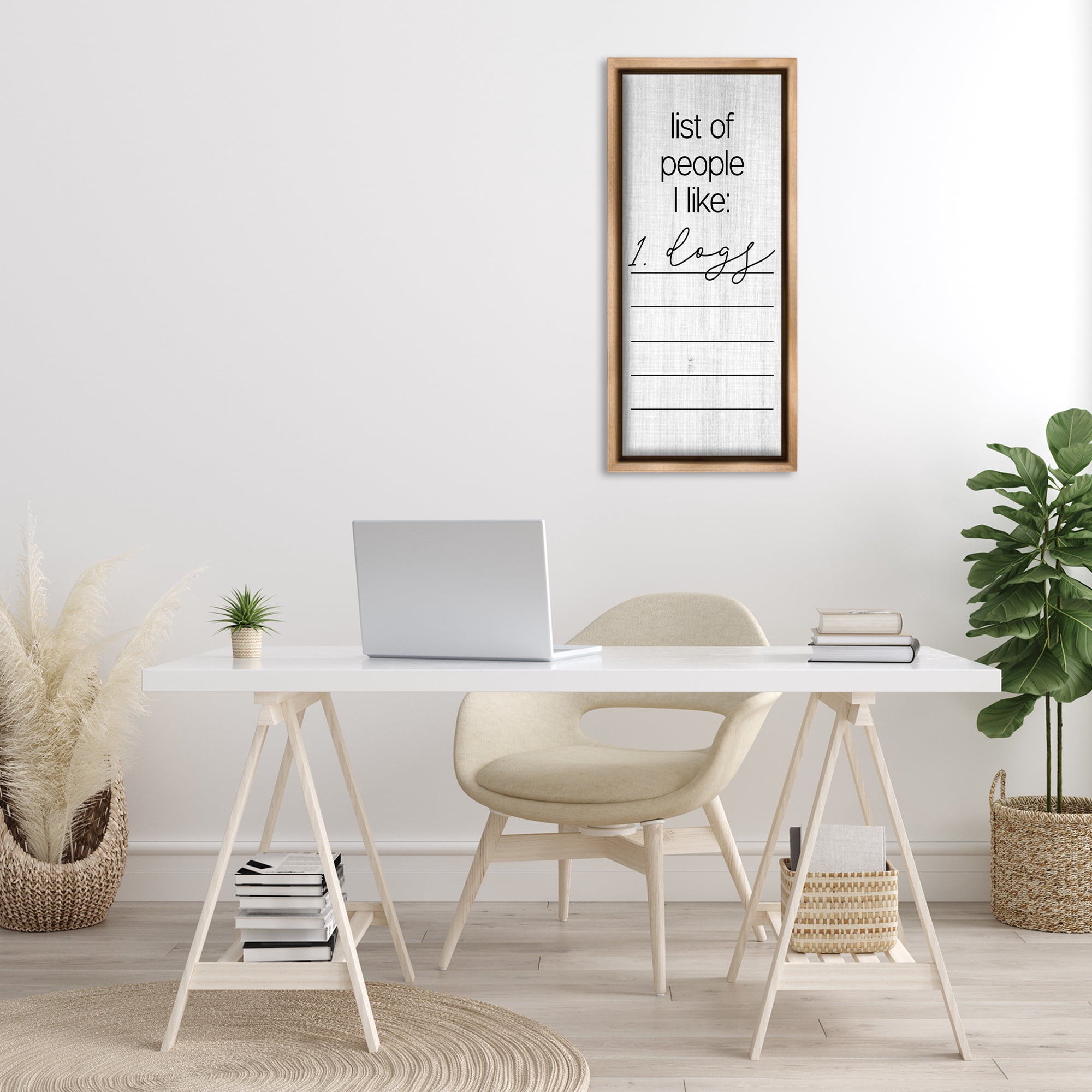 Stupell Industries Funny People I Like Typography Painting Brown Floater Framed Canvas Art Print Wall Art, 15 x 31