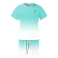 thumbnail image 4 of MNCEKFOD Two Piece Shorts Sets for Men Oversized Short Sleeve O Neck GradientAthletic Suit with Comfy Shorts Leisure Tracksuit Light Green XXXL, 4 of 5