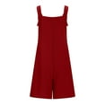 thumbnail image 7 of Summer Short Romper for Women Loose Knot Front Sleeveless Wide Leg Jumpsuit with Pockets, 7 of 7