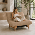 thumbnail image 2 of Leumius Accent Armless Chair Lazy Sofa Chair with Solid Wood Frame & Backrest,Corduroy Casual Single Sofa Chair for Living Room,Bedroom,khaki, 2 of 3